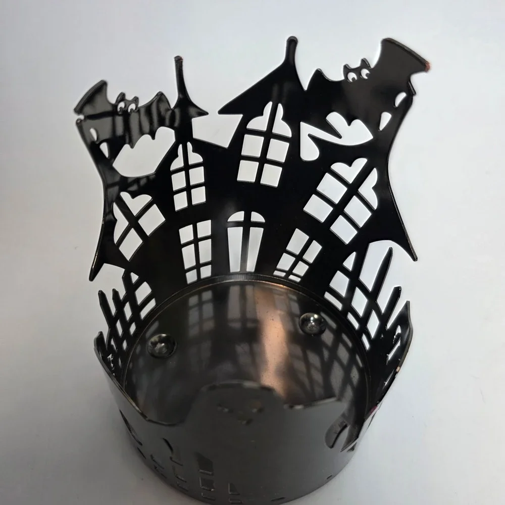Bath & Body Works Slatkin Halloween Haunted House Ghost 3 Wick Candle Holder